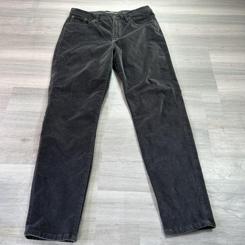 Garnet Hill Pants Womens 10 Gray‎ Velvet 5 Pocket Stretch Casual Dress Trousers